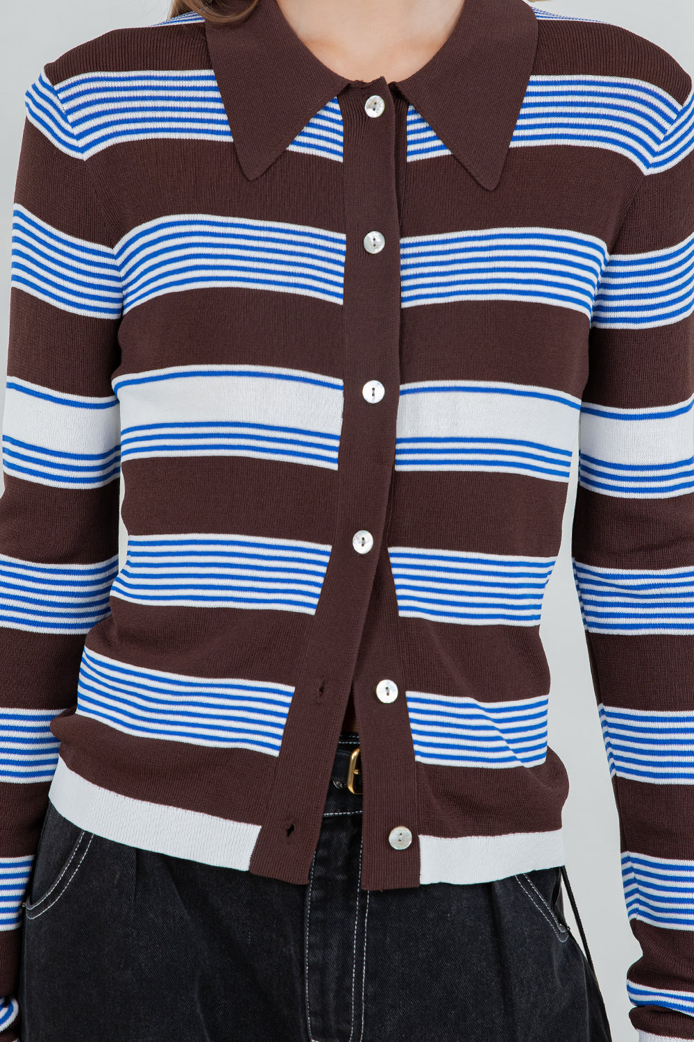 Striped Knitted Cardigan