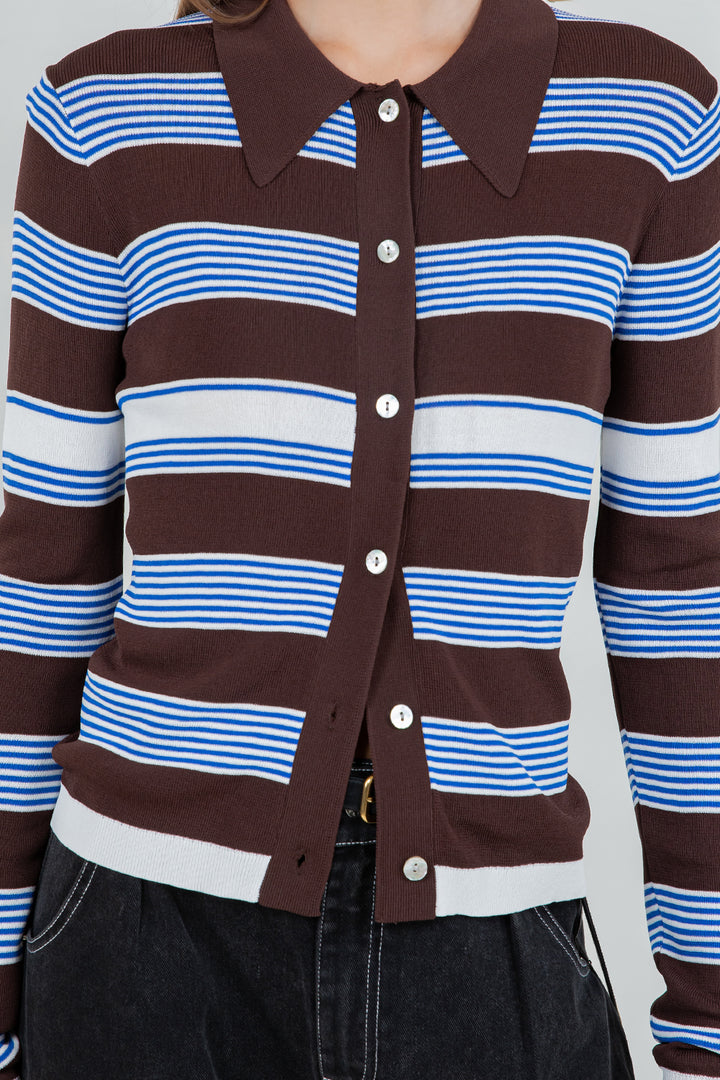 Striped Knitted Cardigan