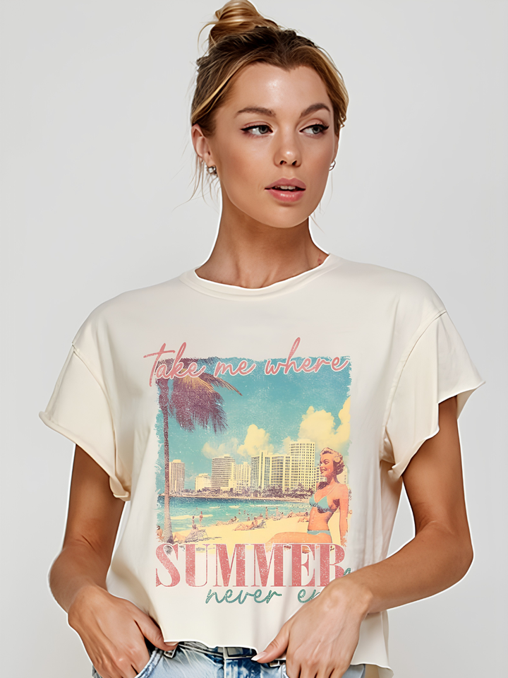 Take Me Where Summer Never Ends Vintage Crop Tee
