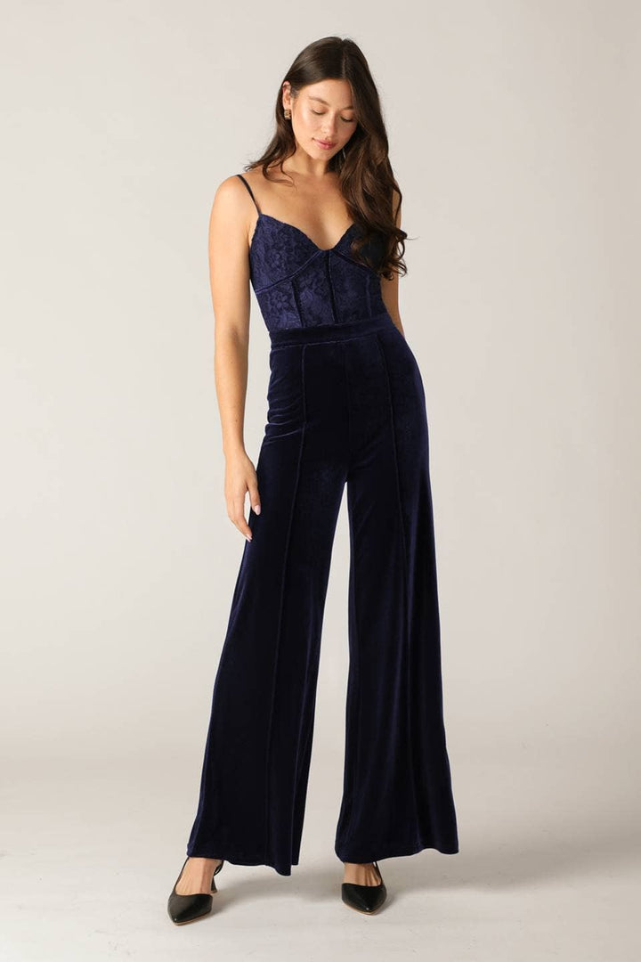 Lace Velvet Corset Jumpsuit