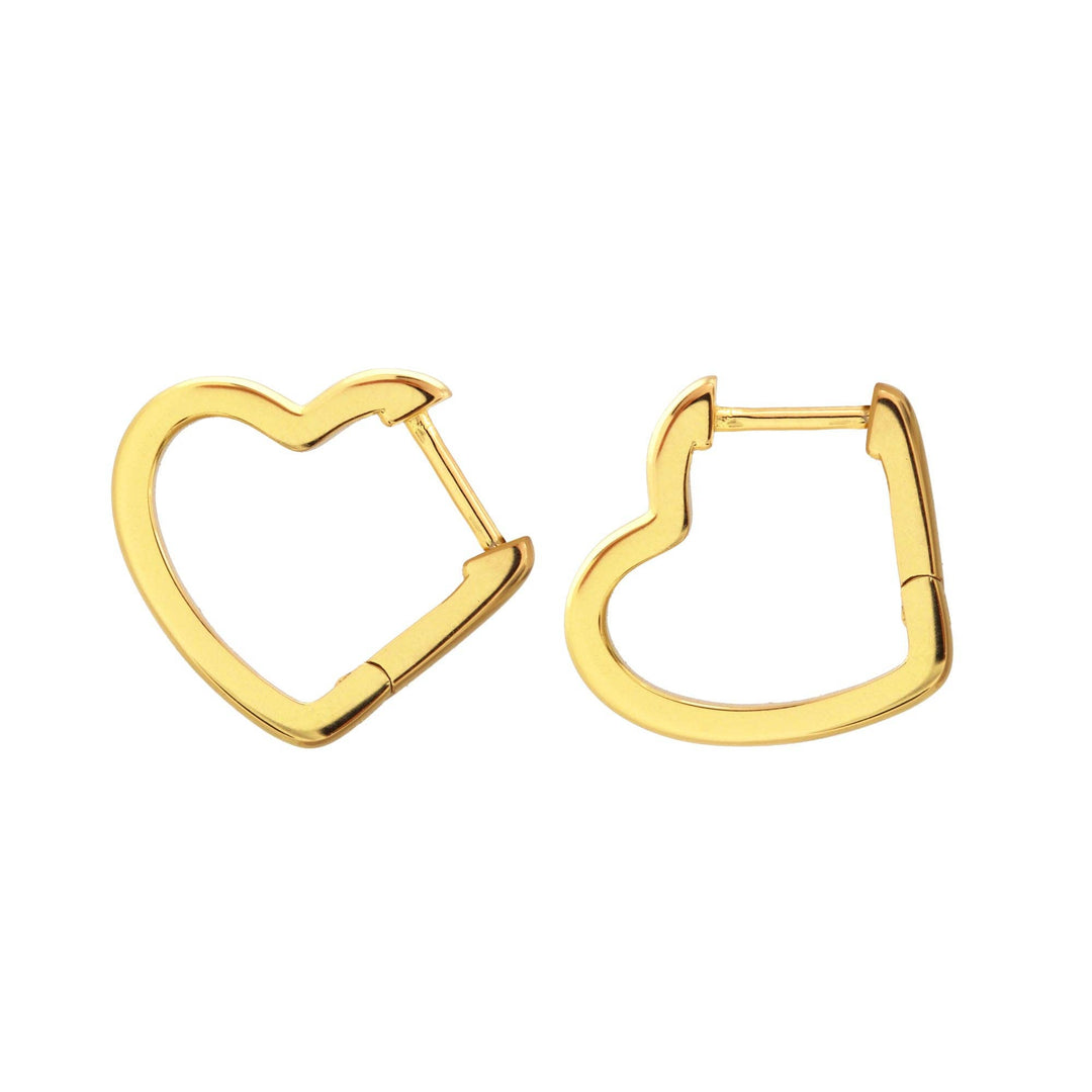 Open Heart Hinged Huggie Hoops