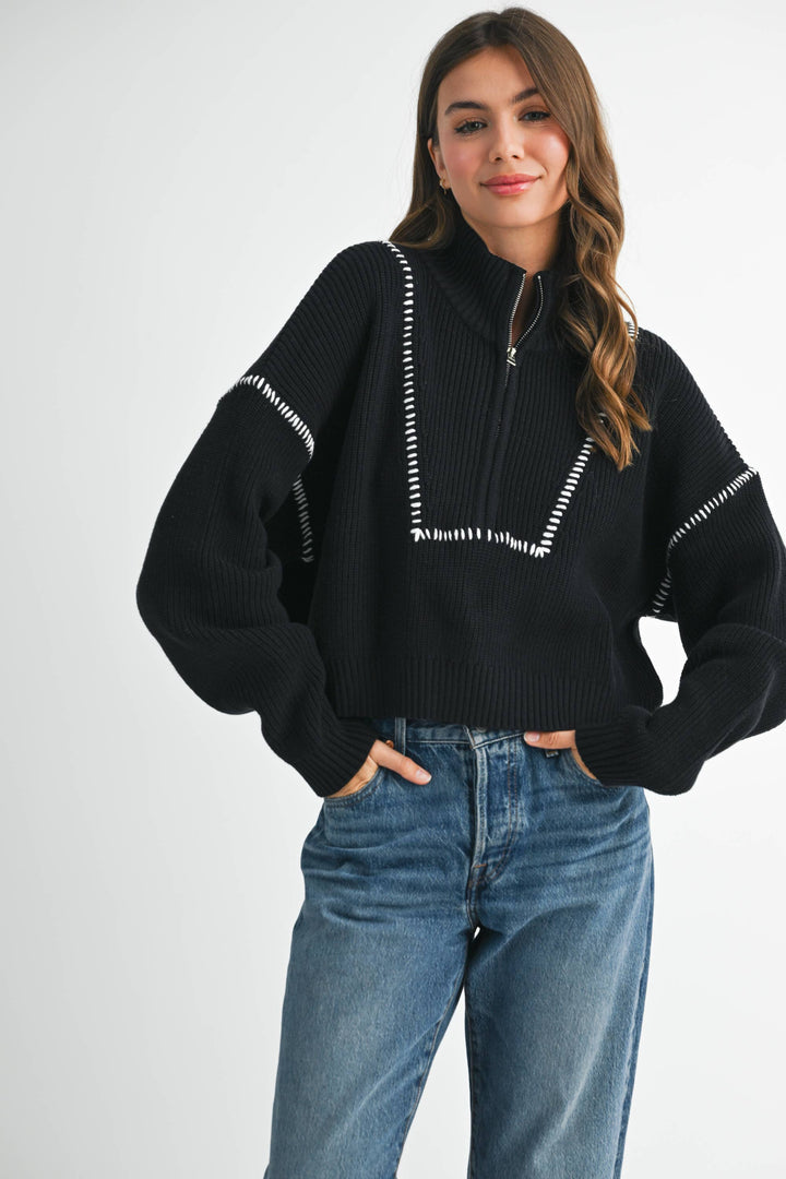 The Contrast Stitch Quarter-Zip