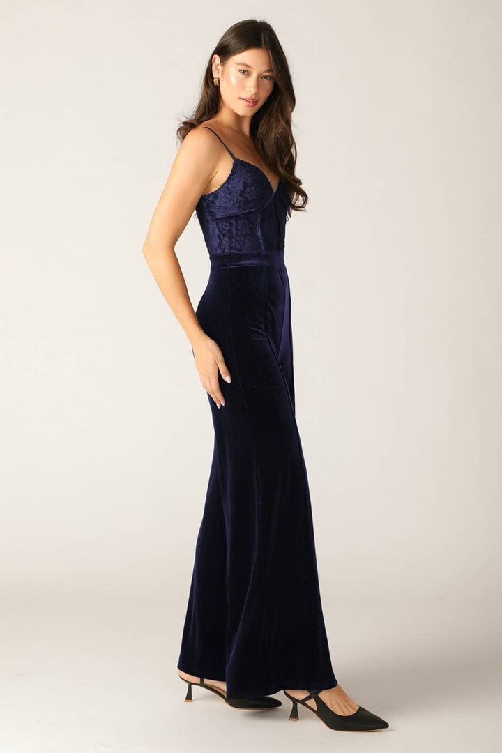 Lace Velvet Corset Jumpsuit