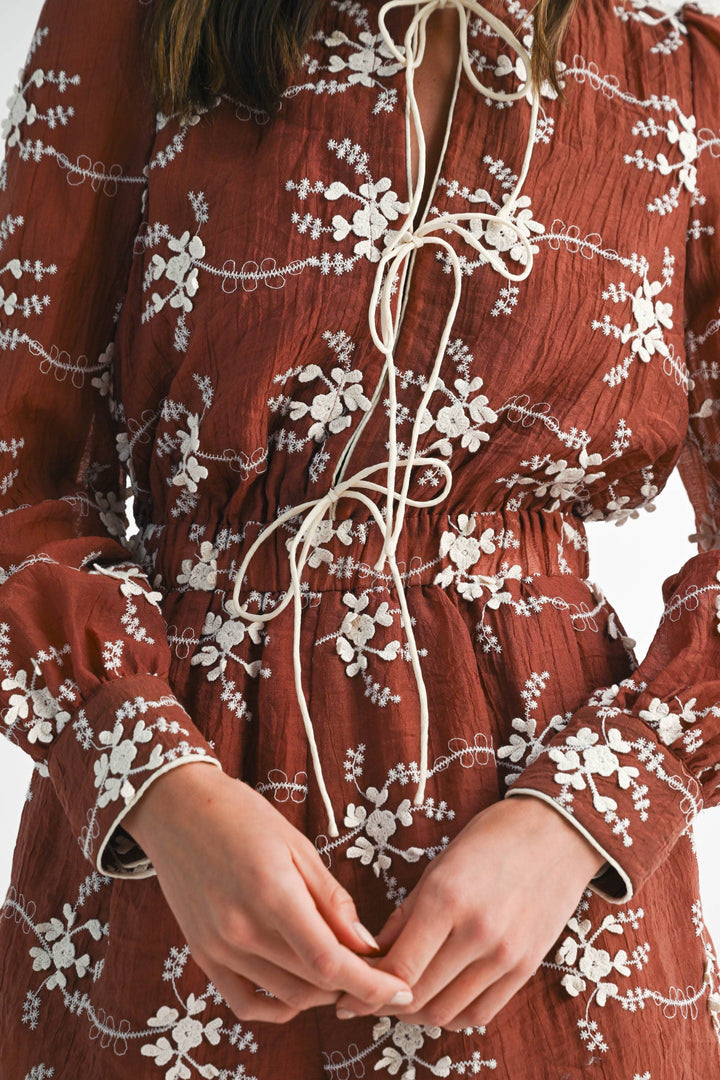 Floral Embroidered Romper