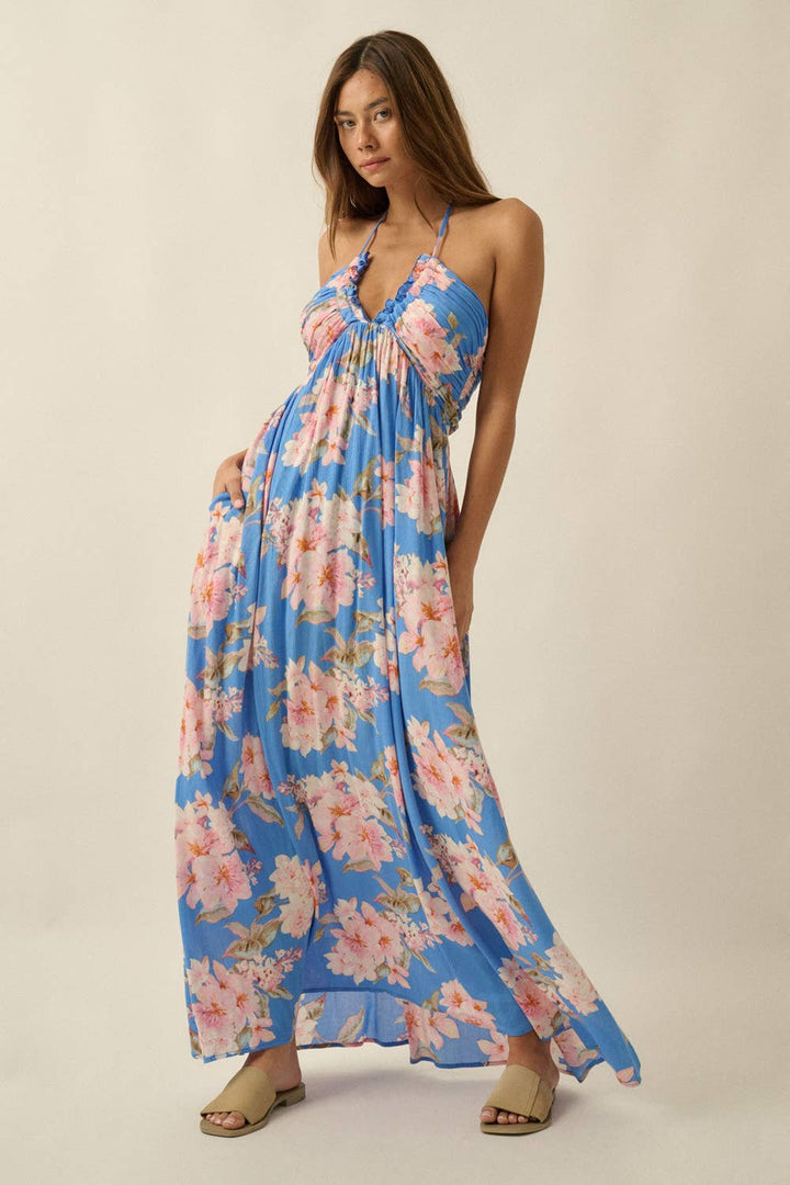 Floral Print Halter Dress