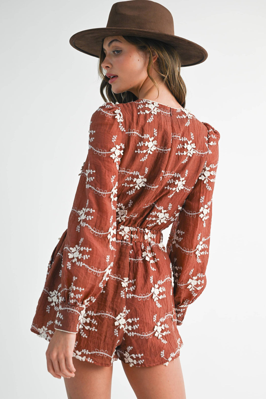 Floral Embroidered Romper