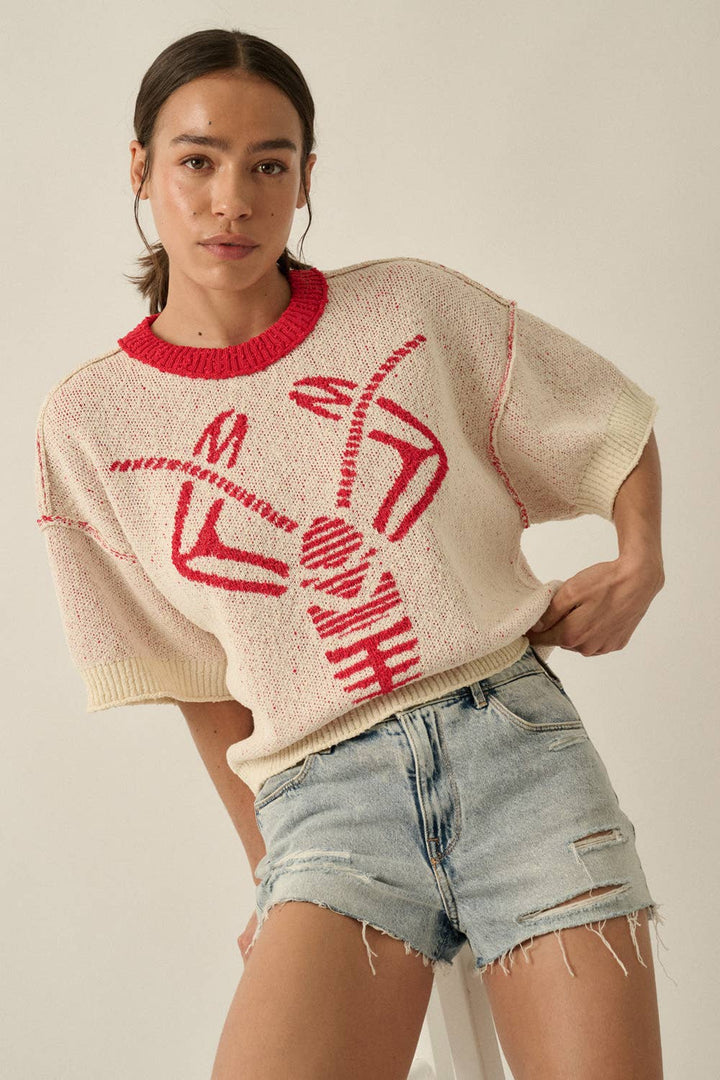 Lobster Exposed Seam Sweater