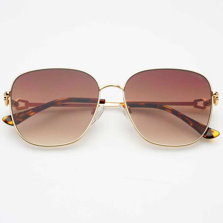 Lea Round Sunglasses: Gold / Brown