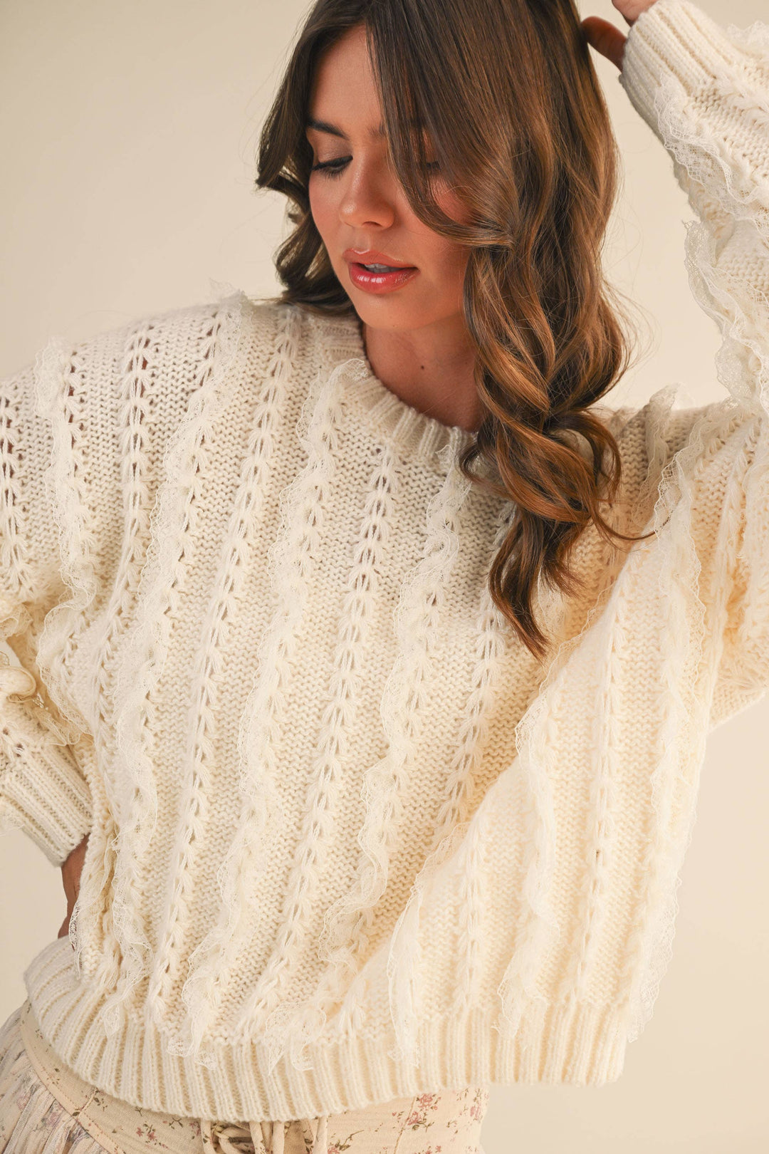 Lace Trim Sweater