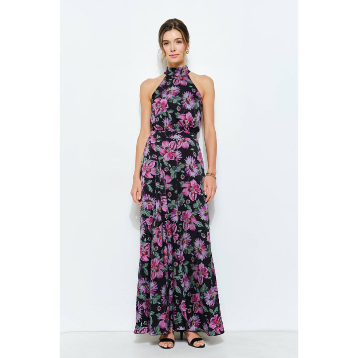 Floral Halter Neck Wide-Leg Jumpsuit