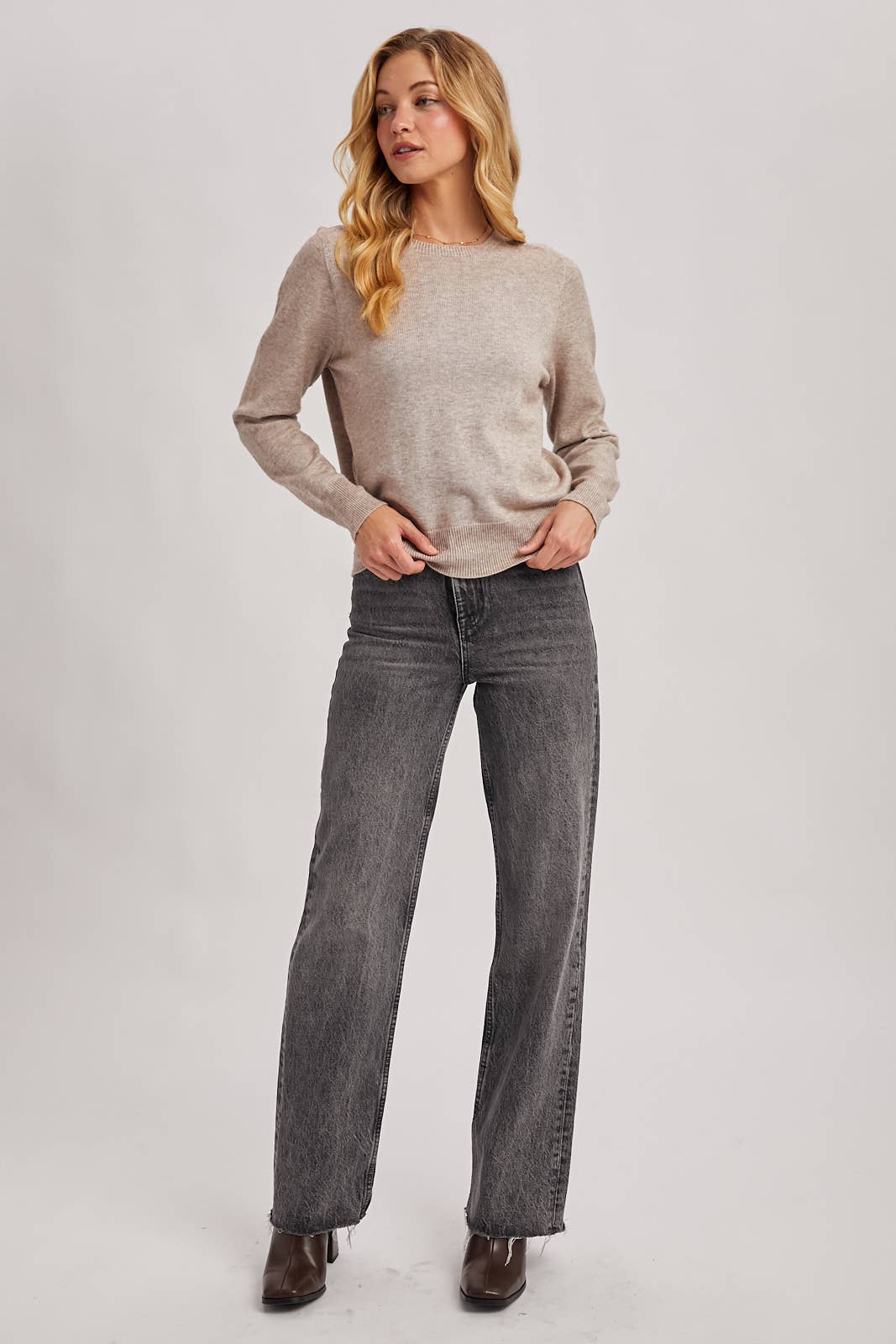 Wholegarment Crew Neck Sweater