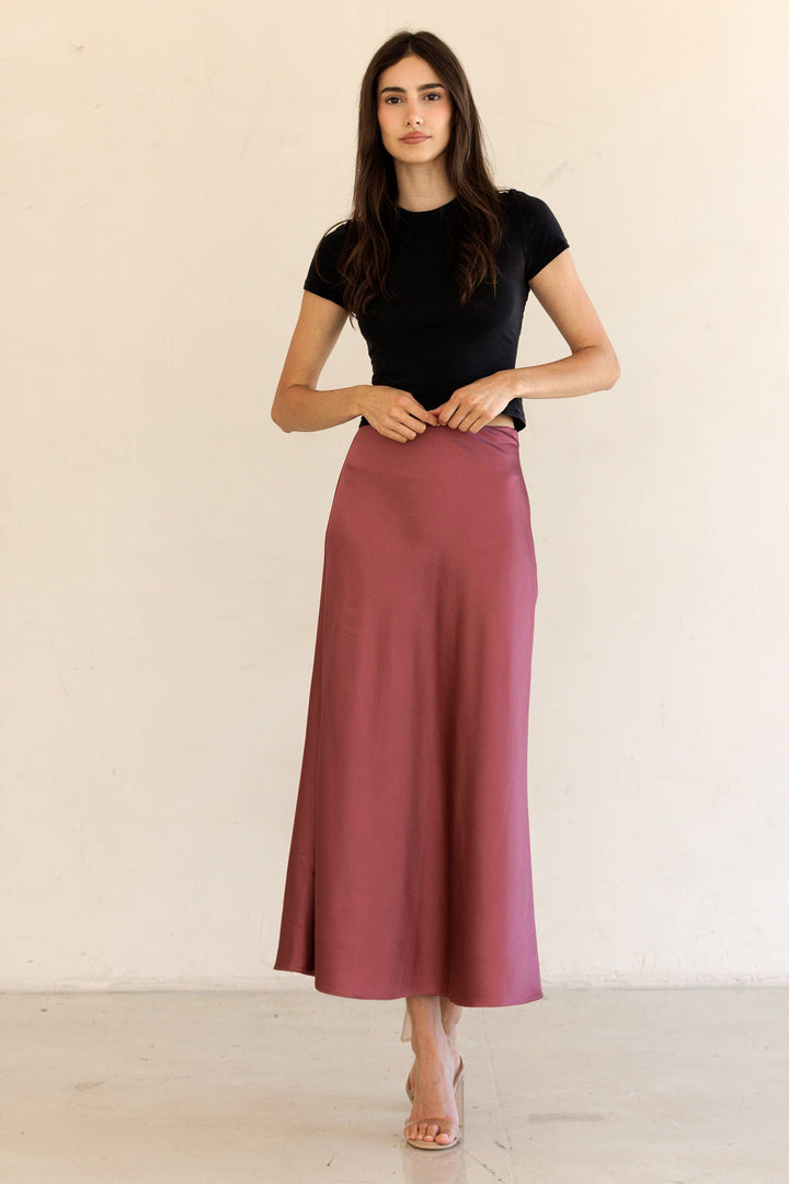 Satin Midi Skirt