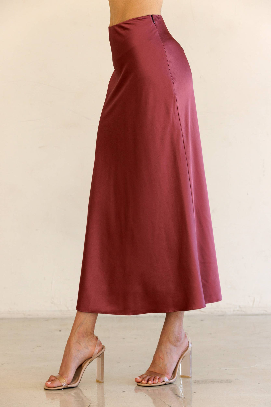 Satin Midi Skirt
