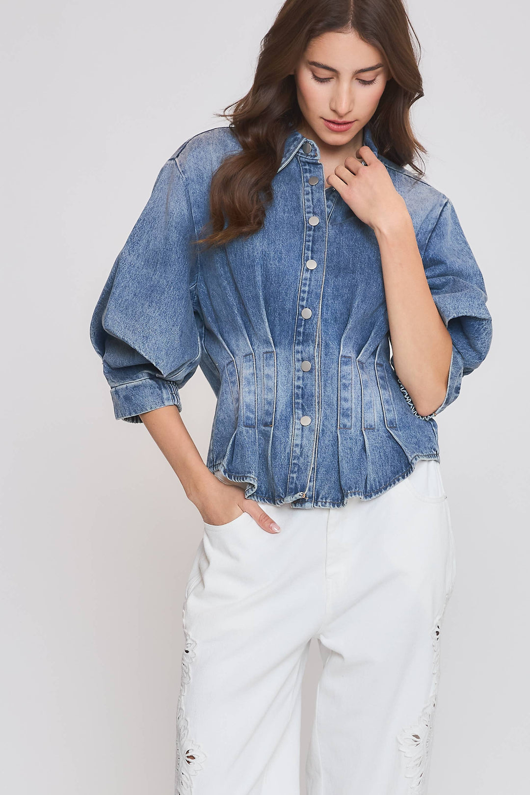 Tailored Denim Blouse