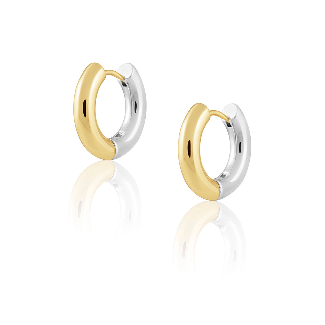 Gala Two-Tone Hoop Earrings