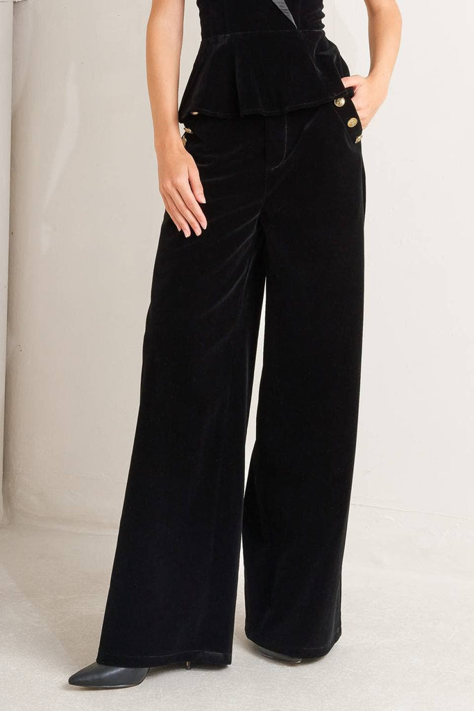 Bonded Velvet Pant Black / S