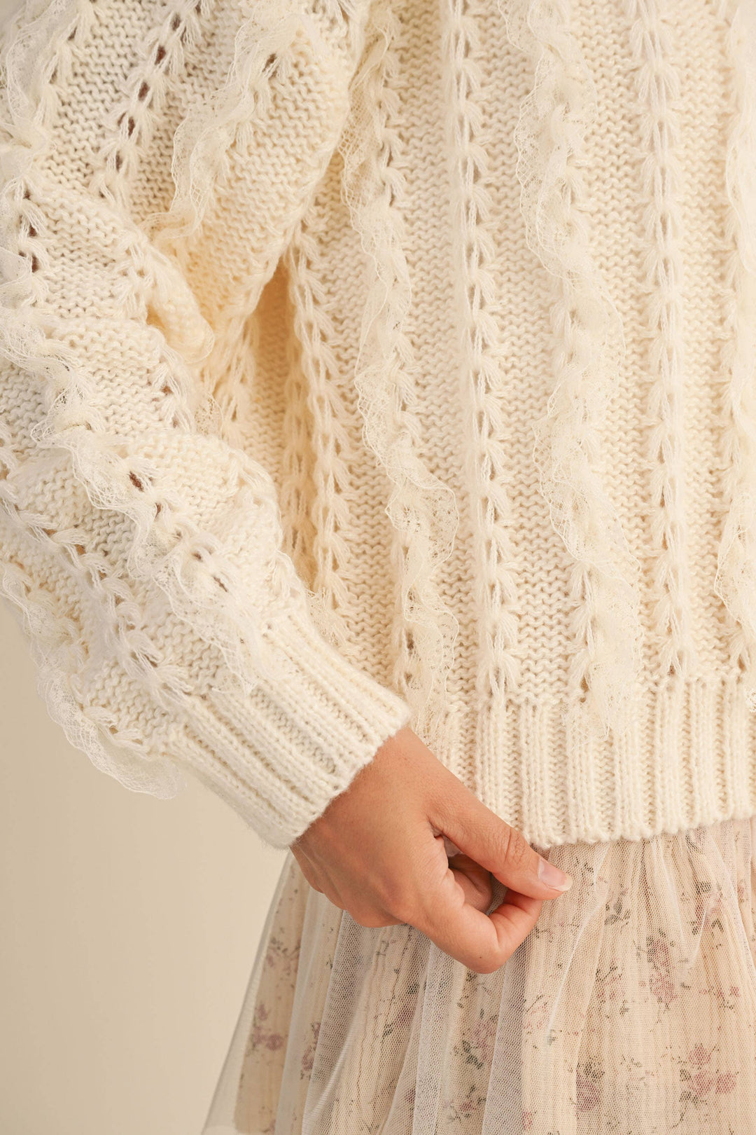 Lace Trim Sweater
