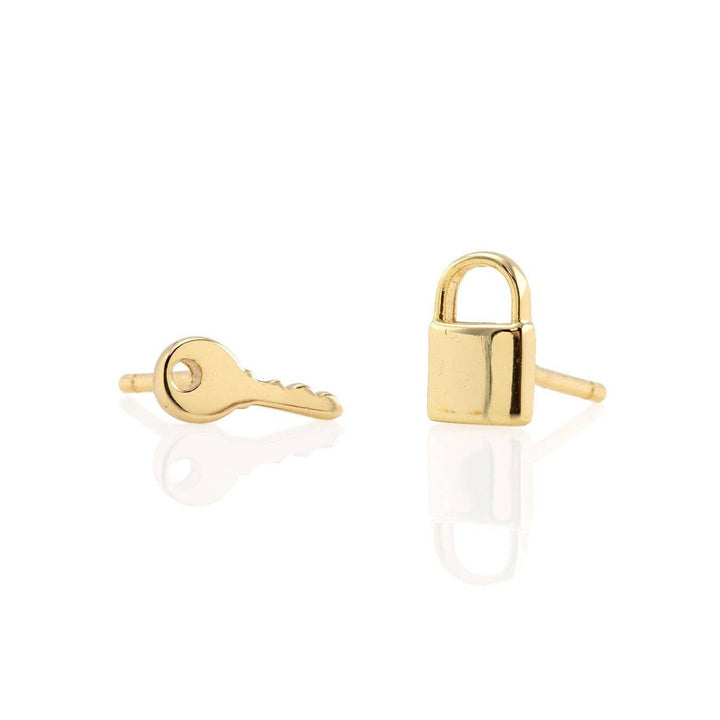 Lock & Key Stud Earrings