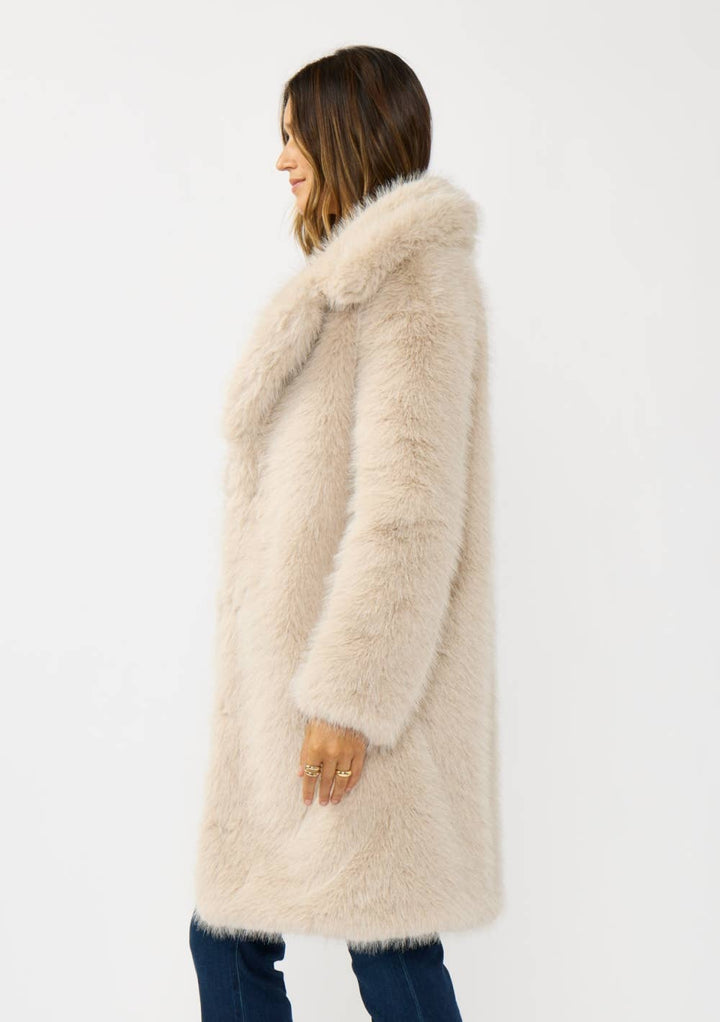 Plush Longline Faux Fur Coat