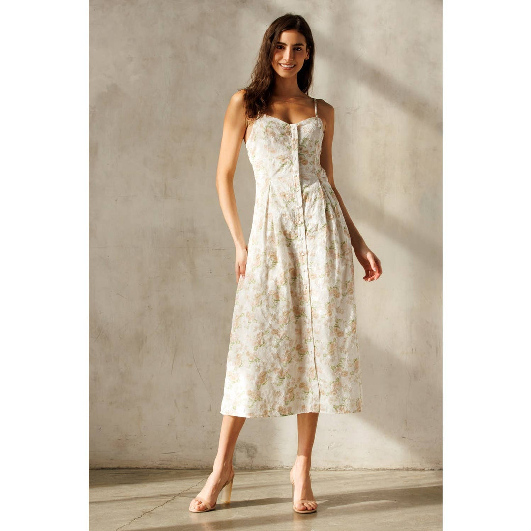 Romantic Floral Midi Dress Peridot Romantic Floral Midi Dress Peridot