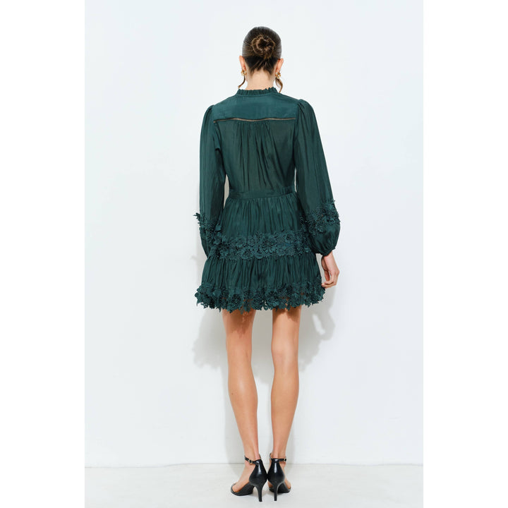 Floral Lace Puff Sleeve Mini Dress