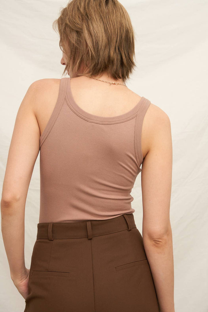 Scoop Neck Tank with Built-In Bra