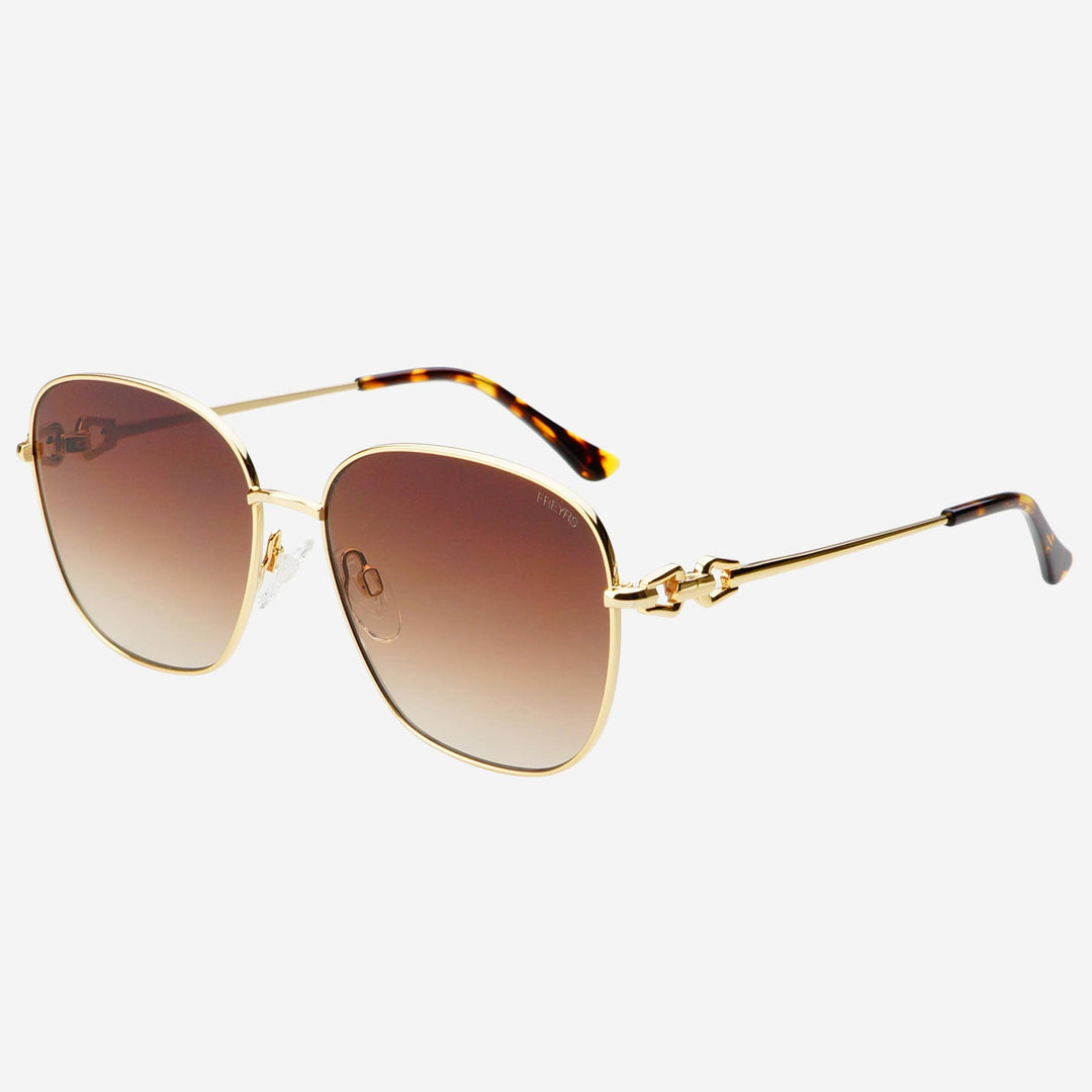 Lea Round Sunglasses: Gold / Brown