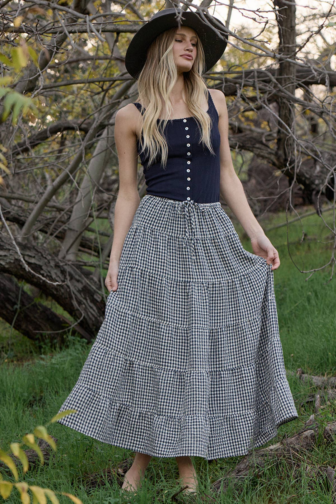 Pointelle Ribbed Button Detail Tank