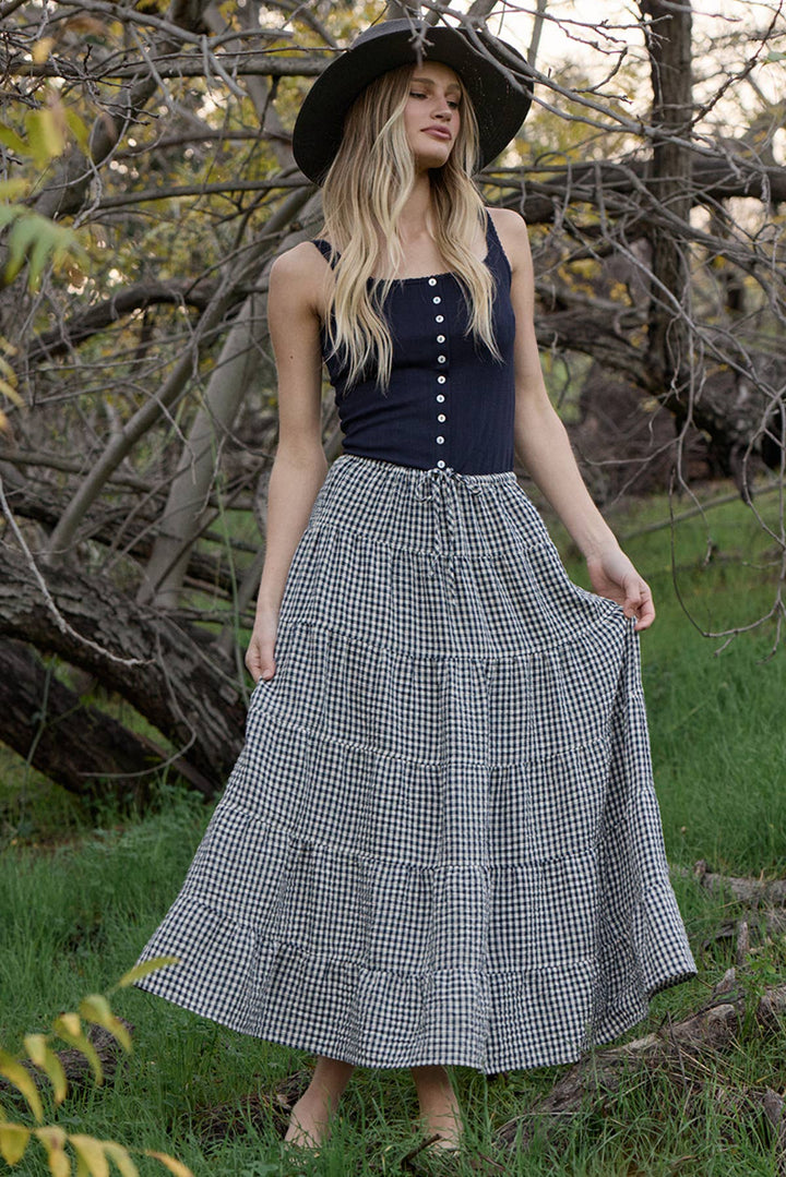 Pointelle Ribbed Button Detail Tank