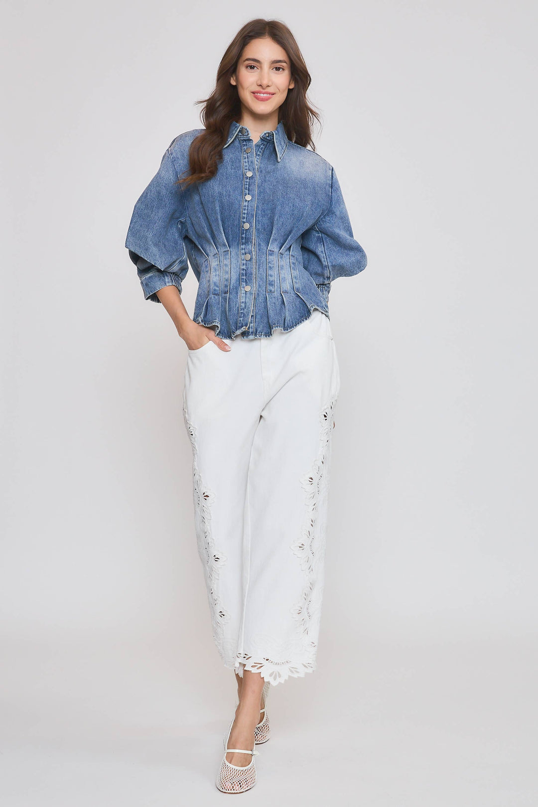 Tailored Denim Blouse