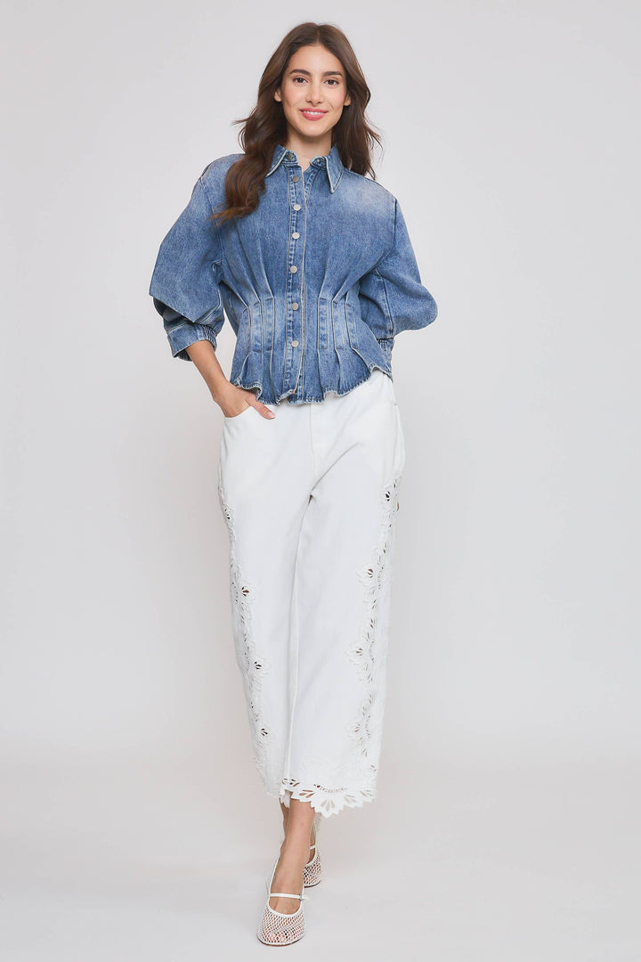 Tailored Denim Blouse